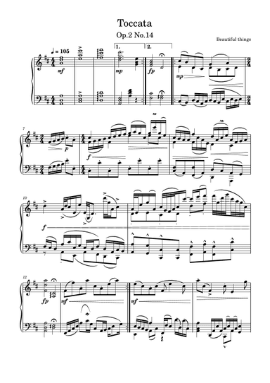 Toccata-Beautiful things Op.2 No.14