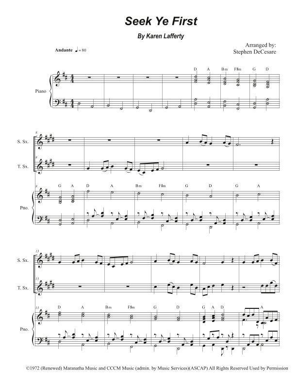 Seek Ye First (arr. Stephen DeCesare)