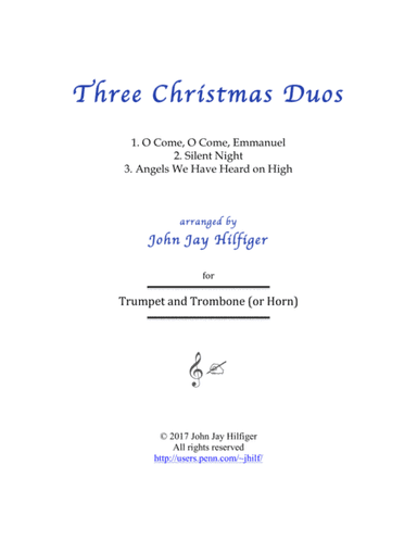 Three Christmas Duos for Trumpet and Trombone (arr. John Jay Hilfiger)