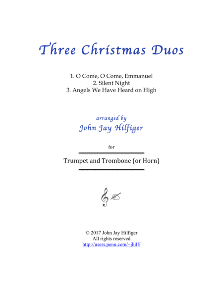 Three Christmas Duos for Trumpet and Trombone (arr. John Jay Hilfiger)