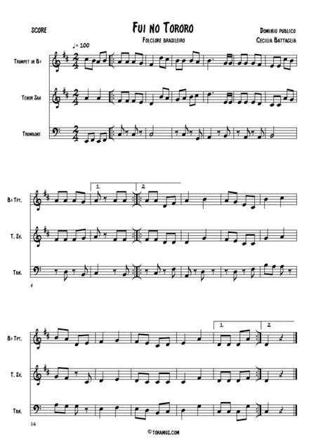 "Fui no Tororó" - Brasilian folksong (arr. Cecilia Battaglia)