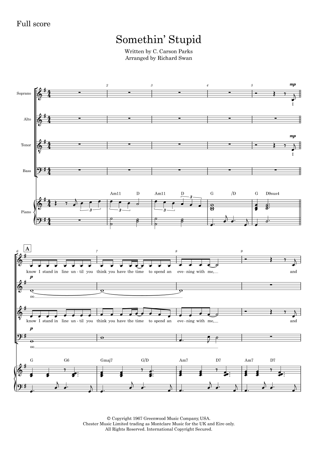 Somethin' Stupid (arr. Richard Swan)