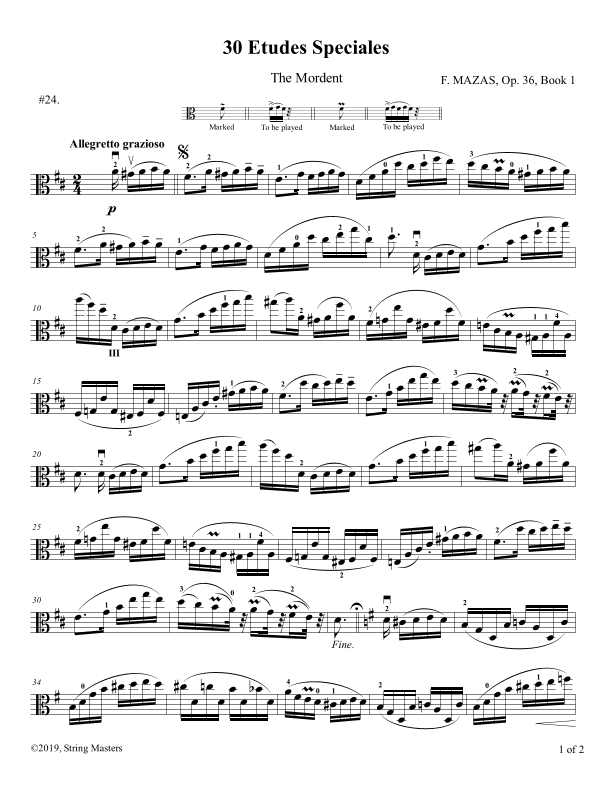 Mazas, Etudes for Viola Op 36, Book 1, No.24 (arr. String Masters)