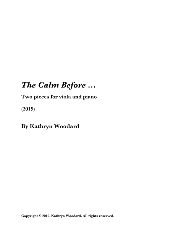 The Calm Before (viola and piano)