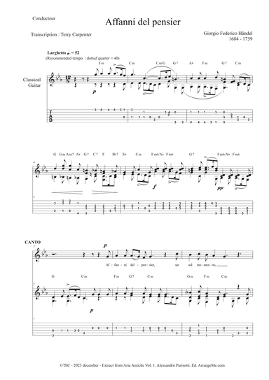Affani del pensier ( Extract from Aria antiche Vol. 1 ) (arr. Terry Carpenter)