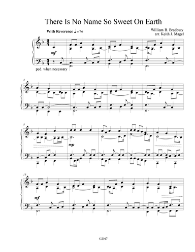 There Is No Name So Sweet On Earth (arr. Keith James)