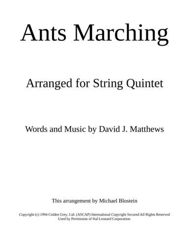 Ants Marching (arr. Michael Blostein)