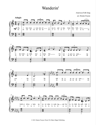 Wanderin' (arr. Dennis Frayne)