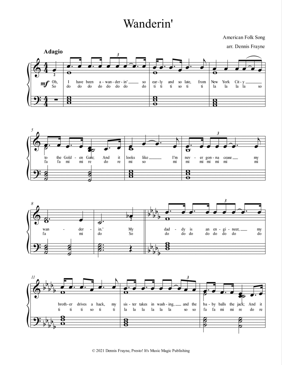 Wanderin' (arr. Dennis Frayne)