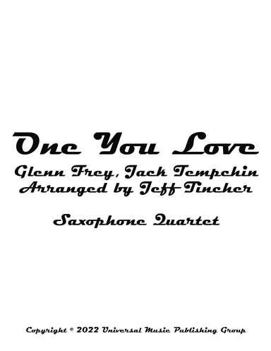 One You Love (arr. Jeff Tincher)