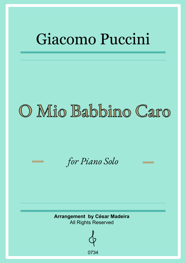 O Mio Babbino Caro by Puccini - Piano Solo - W/Chords (Full Score) (arr. César Madeira)