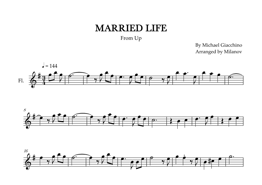 Married Life (arr. Milanov)