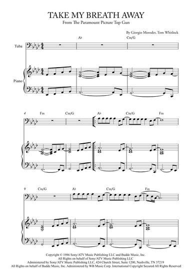 Take My Breath Away (love Theme) (arr. Karen Gueiros)