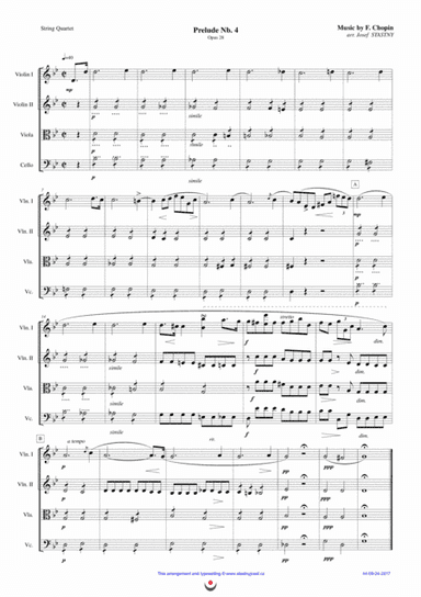 Preludes (Nb. 4 and Nb. 20) - Chopin (arr. Josef STASTNY)