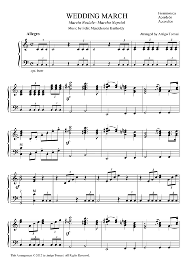 Mendelssohn's Wedding March for accordion (arr. Arrigo Tomasi)