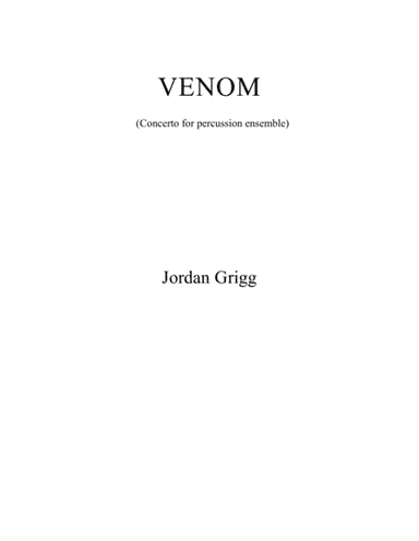 Venom (Concerto for Percussion Ensemble) Score and Parts