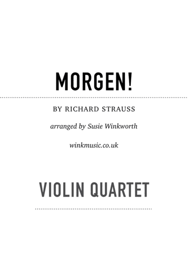 Morgen (arr. Susie Winkworth winkmusic.co.uk)