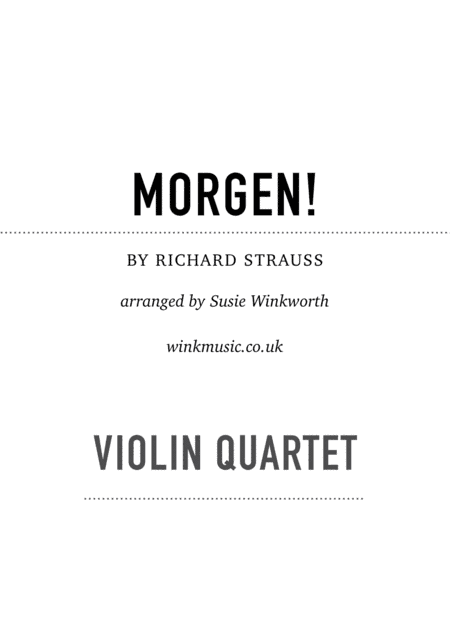 Morgen (arr. Susie Winkworth winkmusic.co.uk)