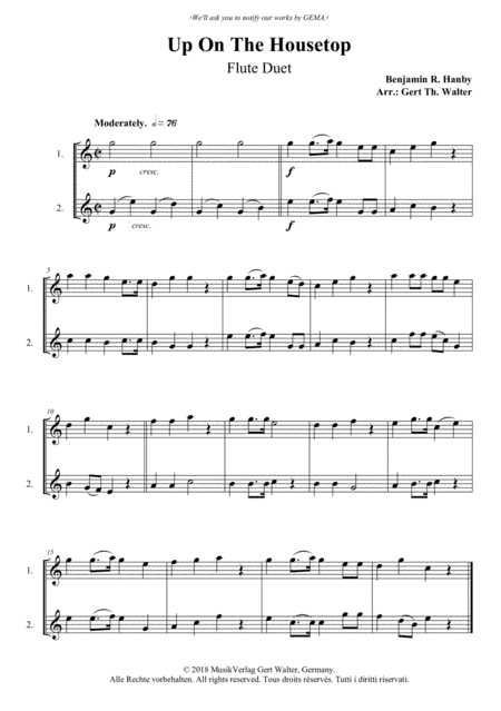 Up On The Housetop (arr. Gert Th. Walter)