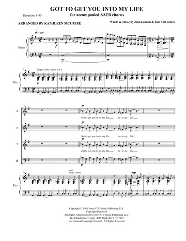 Got To Get You Into My Life (arr. Kathleen McGuire)