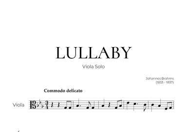 Lullaby (Viola Solo) - Johannes Brahms (arr. Pedro Merendi)