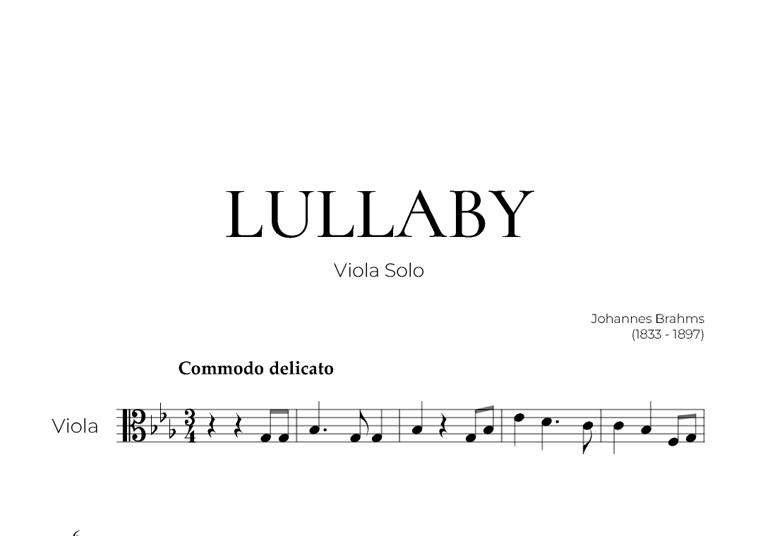 Lullaby (Viola Solo) - Johannes Brahms (arr. Pedro Merendi)