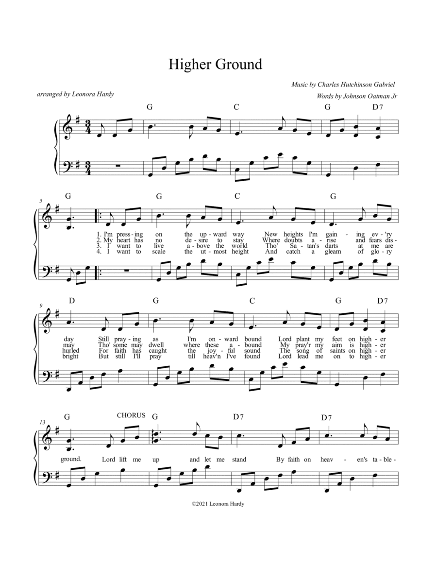 Higher Ground (2 versions) (arr. Leonora Hardy)