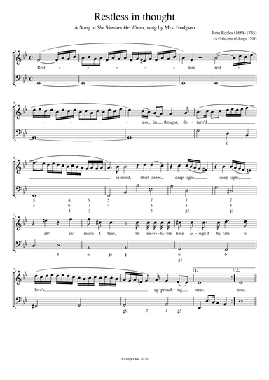 Restless in thought (arr. Early Music Scores)