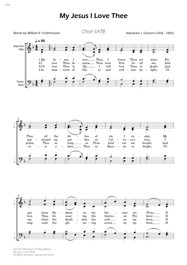 My Jesus I Love Thee - SATB Choir (arr. César Madeira)