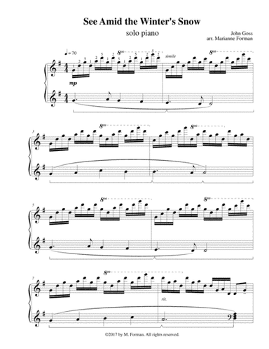 See Amid the Winter's Snow (piano solo) (arr. Marianne Forman)