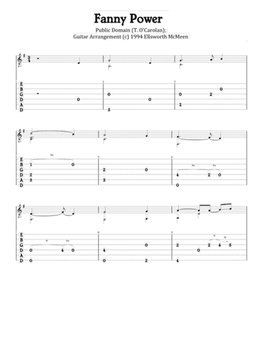 Fanny Power (For Fingerstyle Guitar Tuned Drop D) (arr. Ellsworth McMeen)
