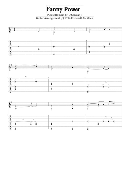 Fanny Power (For Fingerstyle Guitar Tuned Drop D) (arr. Ellsworth McMeen)