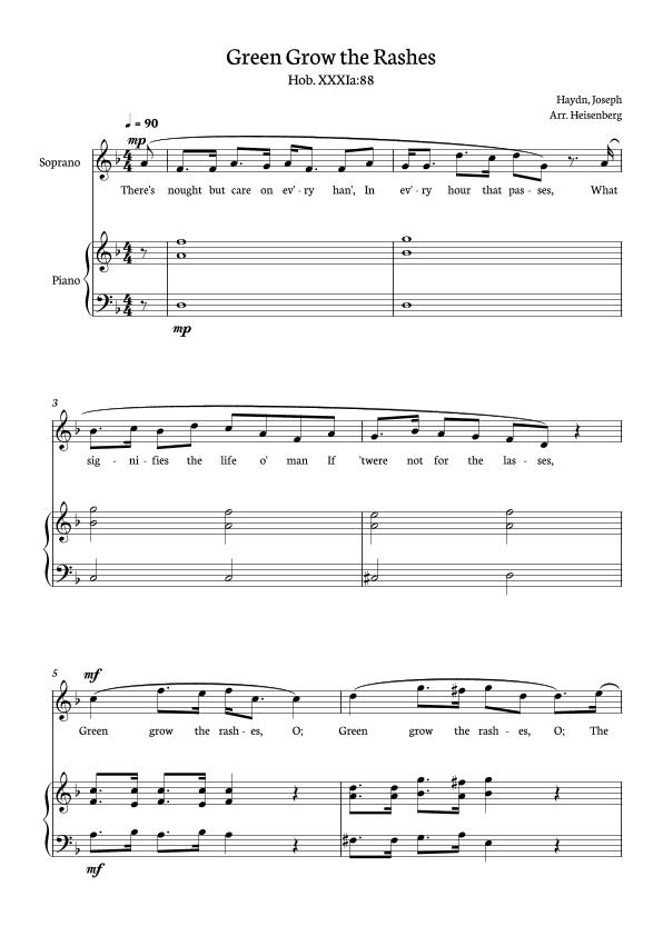 Green Grow the Rashes (arr. Heisenberg)