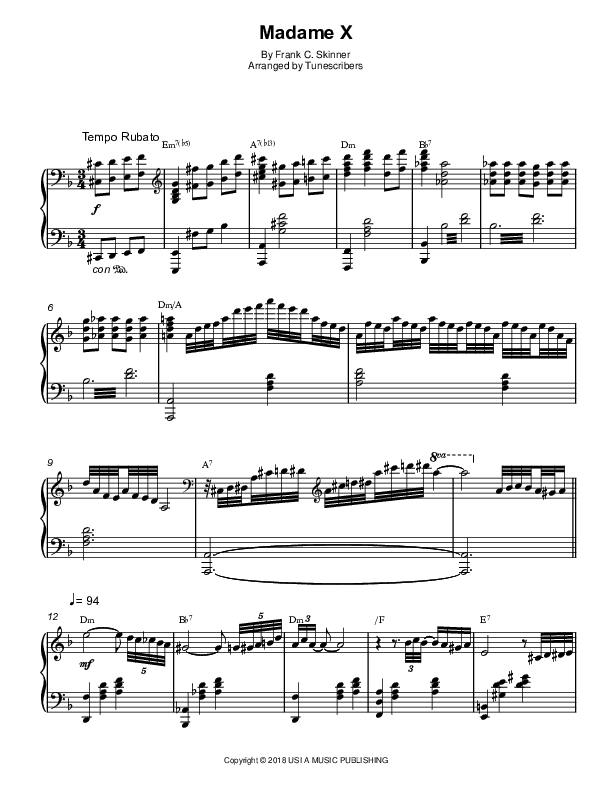 Madame X (arr. Tunescribers)