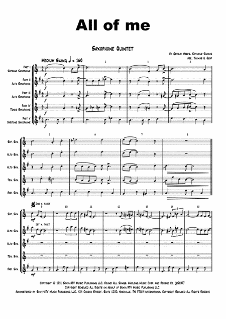 All Of Me (arr. Thomas H. Graf)