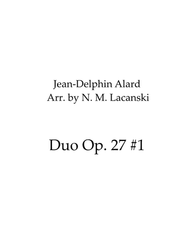 Duo Op. 27 #1 (arr. Nick M Lacanski)
