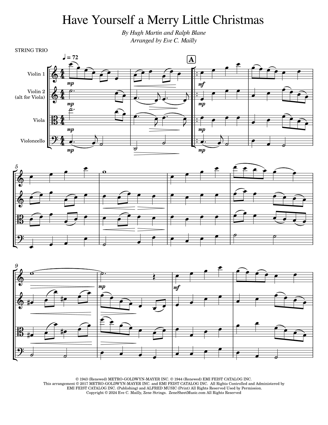 Have Yourself A Merry Little Christmas (arr. Zene Strings)