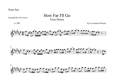 How Far I'll Go (arr. Alex Souza)