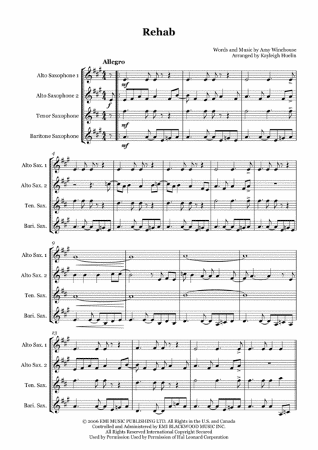 Rehab (arr. Kayleigh Huelin)