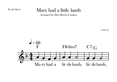Mary had a little lamb (arr. Davi Rocha Campos)