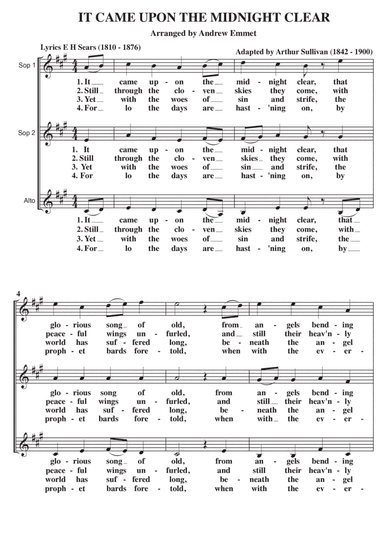 It Came Upon The Midnight Clear A Cappella SSA (arr. Andrew Emmet)