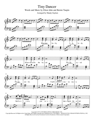 Tiny Dancer (arr. Mandy Gayken)