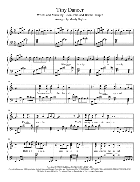 Tiny Dancer (arr. Mandy Gayken)