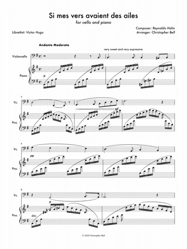 Si mes vers avaient des ailes (arr. Christopher Bell)