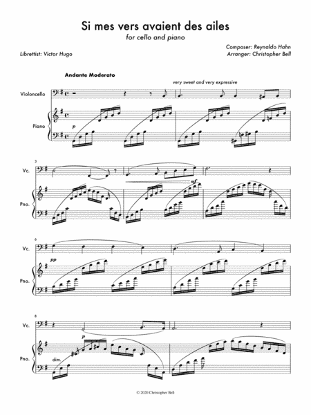 Si mes vers avaient des ailes (arr. Christopher Bell)
