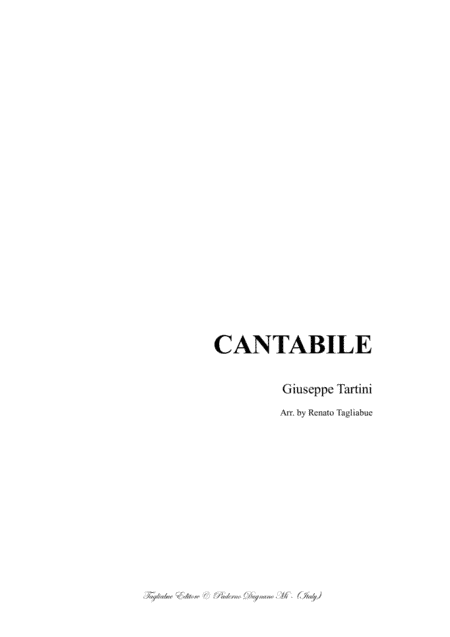 CANTABILE - G. Tartini - For Violin (or any instr. in C) and Piano-Organ (arr. Renato Tagliabue)