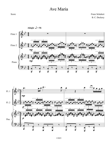 Ave Maria (Flute Duet with Piano Accompaniment) (arr. B. C. Dockery)