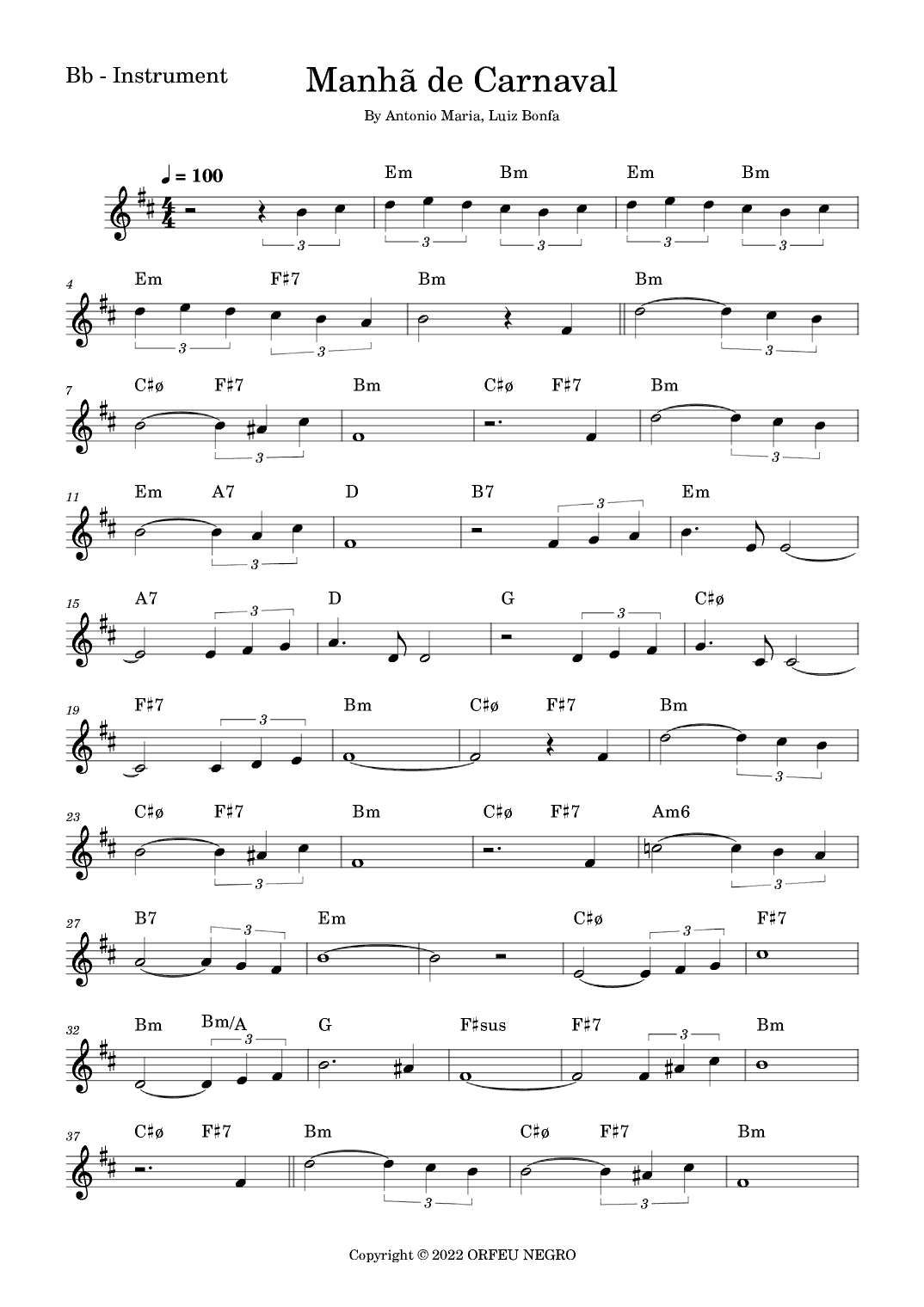 Manha De Carnaval (arr. Fabio Eduardo de Oliveira)
