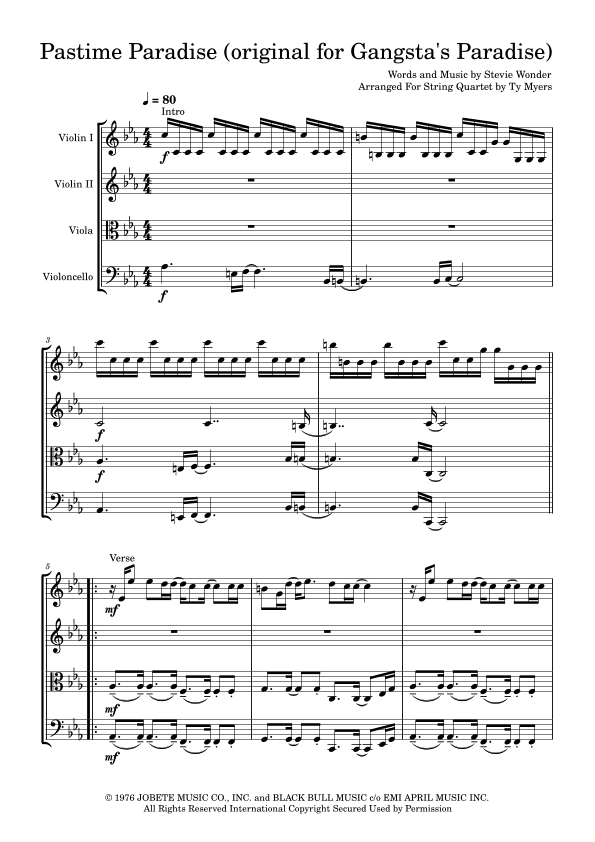 Pastime Paradise (arr. Ty Myers)