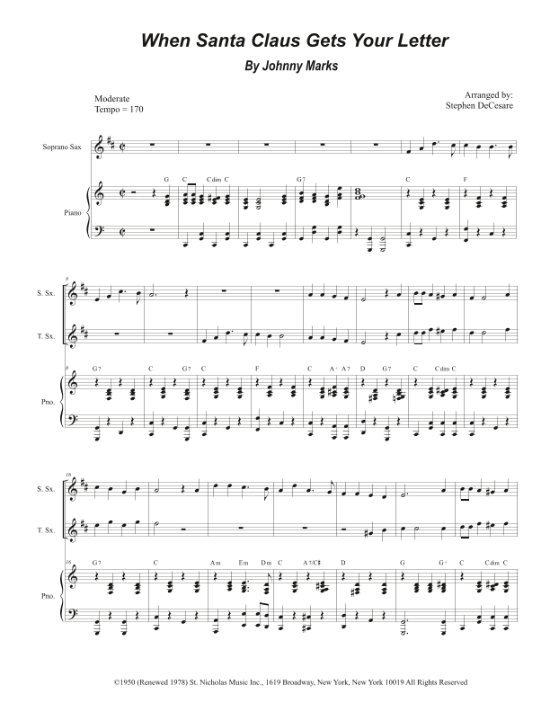 When Santa Claus Gets Your Letter (arr. Stephen DeCesare)